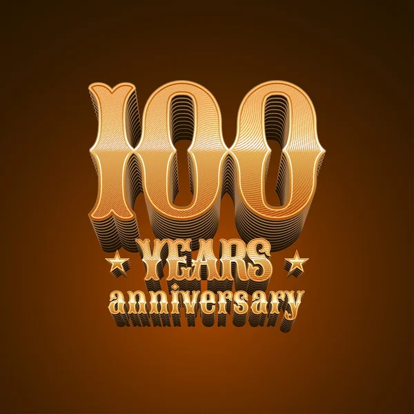Logo de vector de aniversario 100 años — Archivo Imágenes Vectoriales