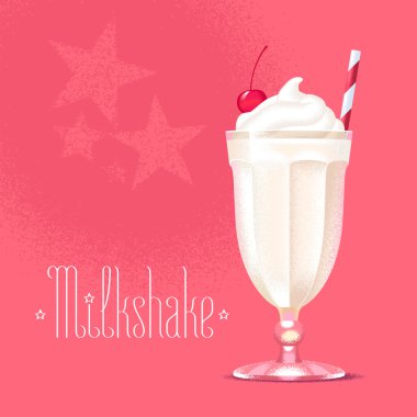 Milkshake vektör çizim, tasarım öğesi