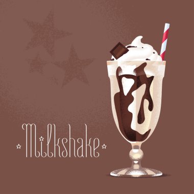 Milkshake vektör çizim, tasarım öğesi