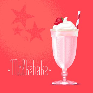 Milkshake vektör çizim, tasarım öğesi