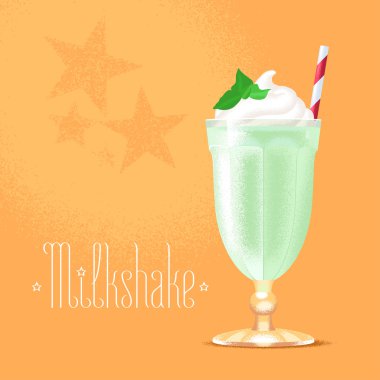 Milkshake vektör çizim, tasarım öğesi