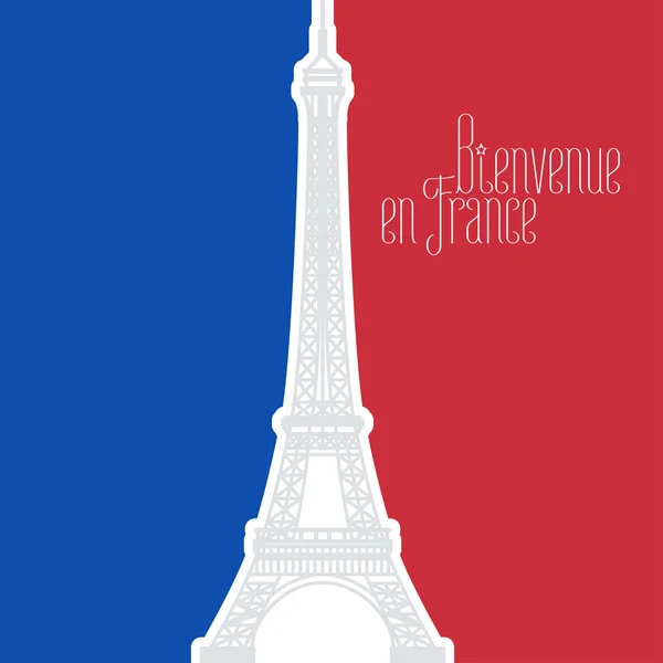 Франция-векторные иллюстрации с французским флаг цветов и Эйфелева башня — стоковый вектор