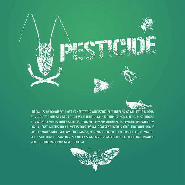 Set of pest insects and template bodycopy vector illustration — 图库矢量图片