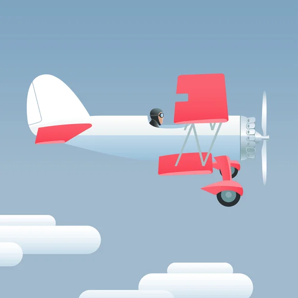 レトロなスタイルの飛行機のベクトル図 — ストックベクタ