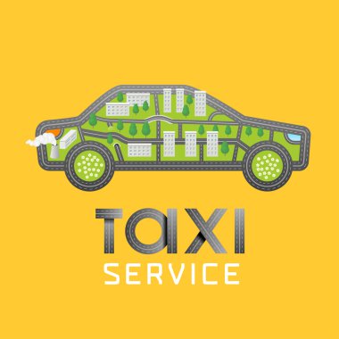 Taxi, cab vector logo, icon clipart