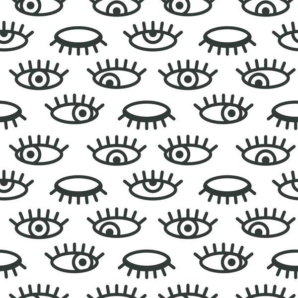 Abstract minimalistic eye vector seamless pattern — Stock Vector