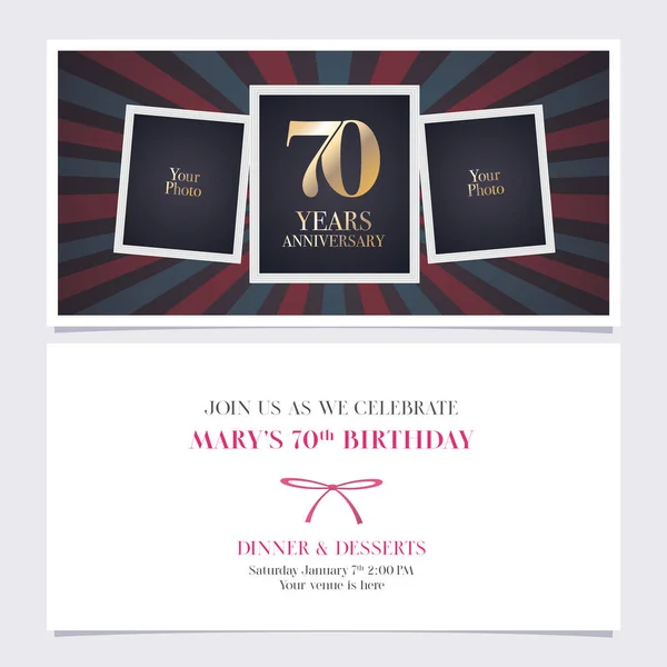 Years Anniversary Invitation Vector Illustration Graphic Design Element Photo Frame — Stock Vector