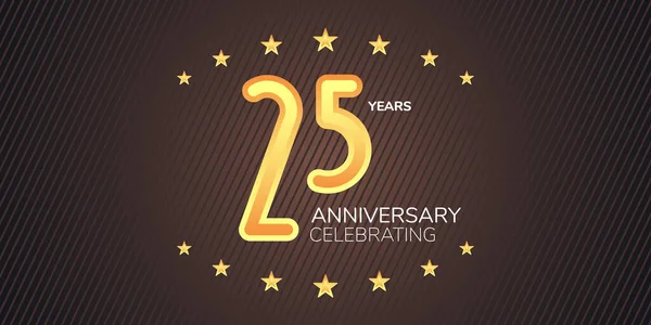 Yıllık Vektör Ikonu Logo Yıldönümü Kartı Için Altın Neon Parmaklı — Stok Vektör