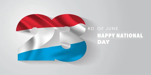 Luxemburgo Feliz Día Nacional Tarjeta Felicitación Bandera Ilustración Vectorial Día — Archivo Imágenes Vectoriales