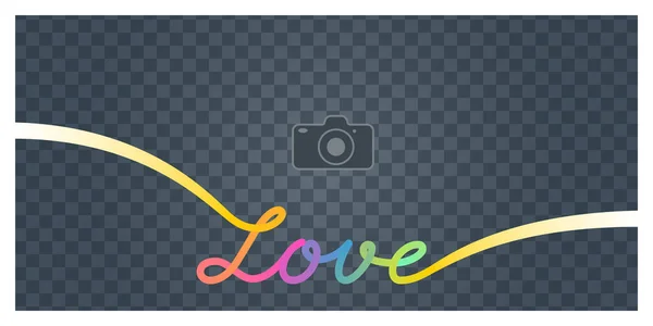 相框和签名爱情矢量图解的拼贴 带有空白相框的设计元素 — 图库矢量图片