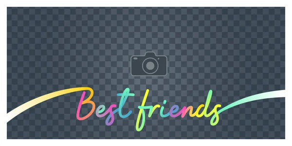 Collage Aus Fotorahmen Und Zeichen Beste Freunde Vektorillustration Hintergrund Design — Stockvektor