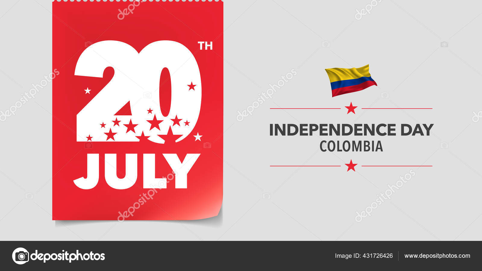 Colombia Happy Independence Day Greeting Card Banner Vector