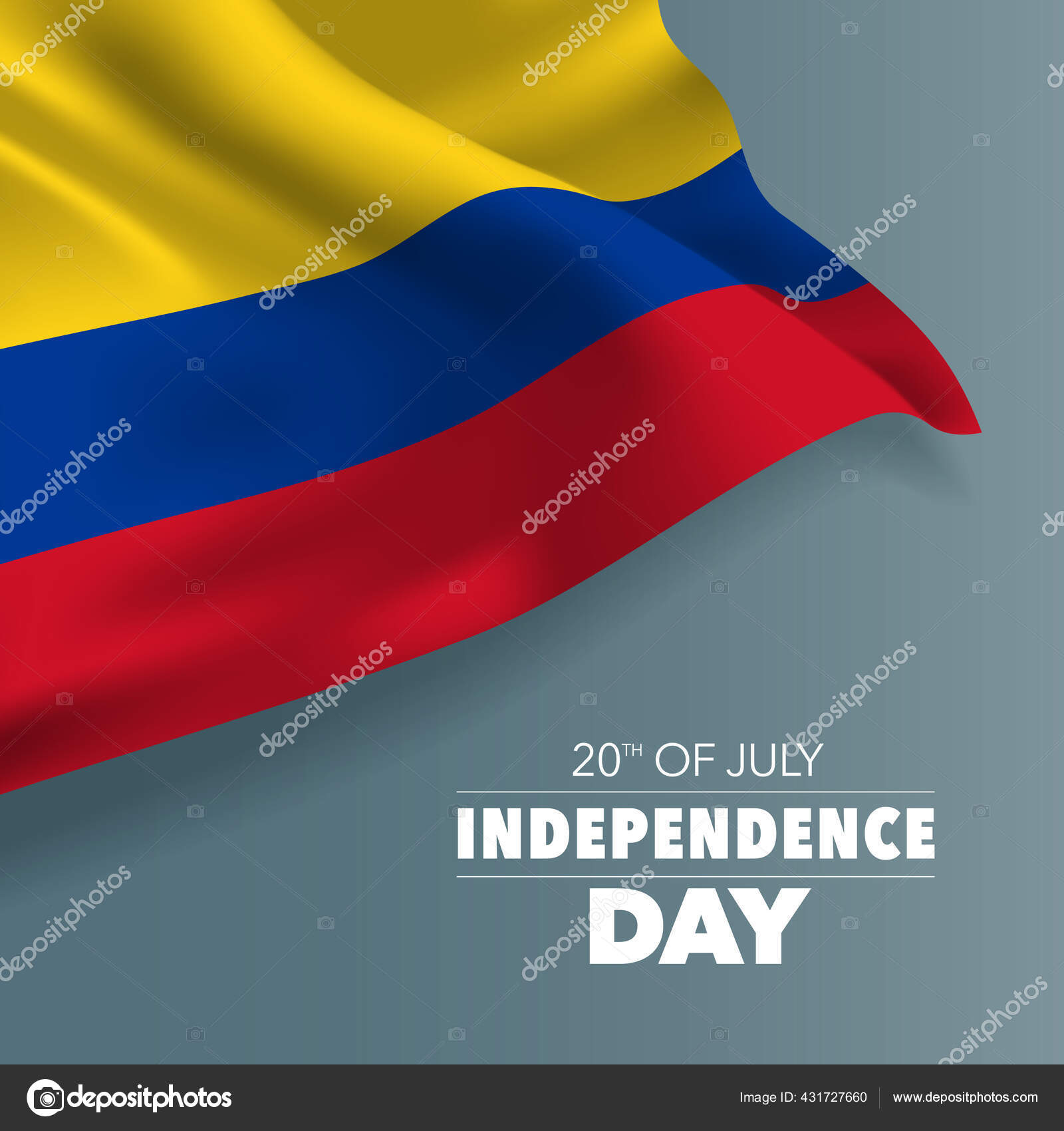 Colombia Happy Independence Day Greeting Card Banner Vector