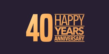 40 yıllık vektör ikonu, sembol, logo. 40. yaş günü kutlaması için grafik arkaplan ya da kart