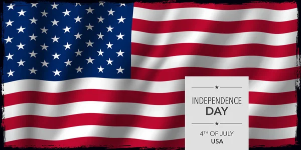 Feliz Tarjeta Felicitación Día Independencia Ilustración Vector Bandera Estados Unidos — Vector de stock