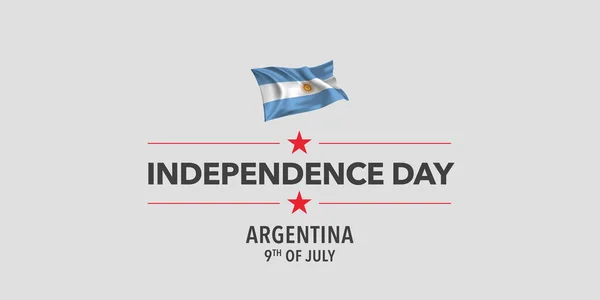 Argentina Feliz Día Independencia Tarjeta Felicitación Bandera Ilustración Vectorial Fiesta — Archivo Imágenes Vectoriales