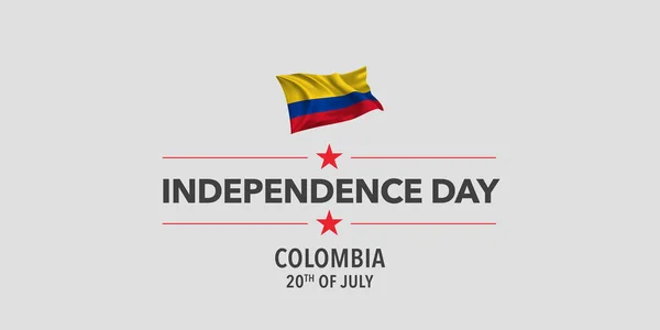 Kolumbien Glücklichen Unabhängigkeitstag Grußkarte Banner Vektorillustration Kolumbianischer Feiertag Juli Designelement — Stockvektor