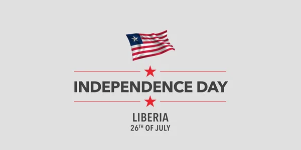 Liberia Happy Independence Day Greeting Card Banner Vector Illustration Liberian — Stock Vector