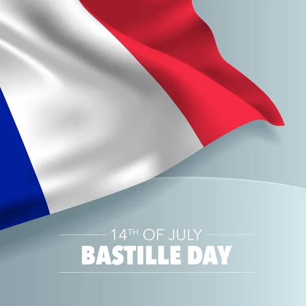 Открытки День Взятия Бастилии Баннер Векторная Иллюстрация Французский Праздник Июля — стоковый вектор