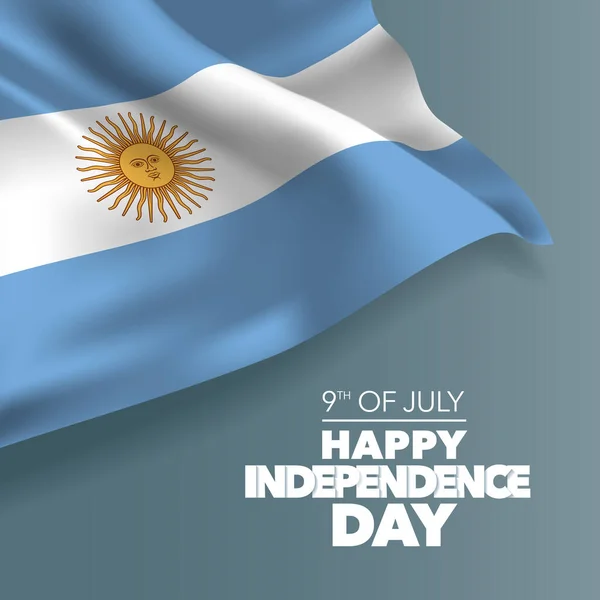 Argentina Feliz Día Independencia Tarjeta Felicitación Bandera Ilustración Vectorial Fiesta — Archivo Imágenes Vectoriales