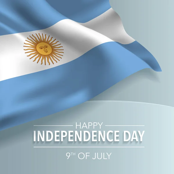 Argentina Feliz Día Independencia Tarjeta Felicitación Bandera Ilustración Vectorial Día — Archivo Imágenes Vectoriales