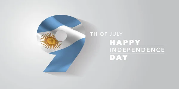Argentina Feliz Día Independencia Tarjeta Felicitación Bandera Ilustración Vectorial Día — Archivo Imágenes Vectoriales