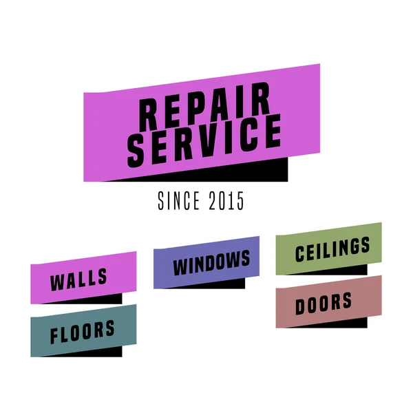 Conjunto de logotipos de vetor de serviço de reparação — Vetor de Stock