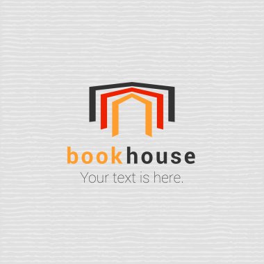 Kitapçı vektör logo şablonu açık kitap ile