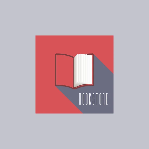 Bookstore vector concept logo template with open book — Stock Vector