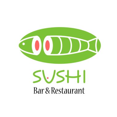 Vektör logo, tasarım öğesi suşi restoranı için