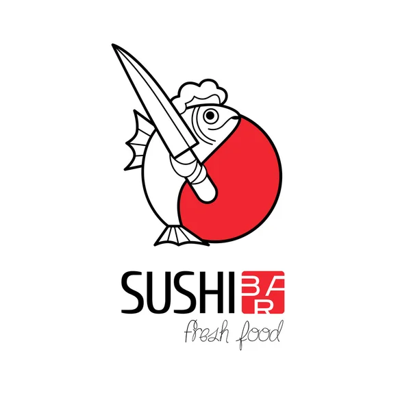 Vektor logo, designelement för sushirestaurang — Stock vektor