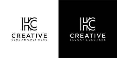 HC or CH initial letter logo design vector clipart svg vector 