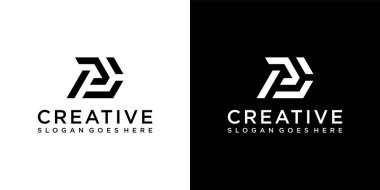 PD veya DP ilk harf logo tasarım vektör şablonu