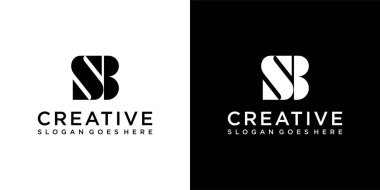 SB veya BS ilk harf logo tasarım vektörü