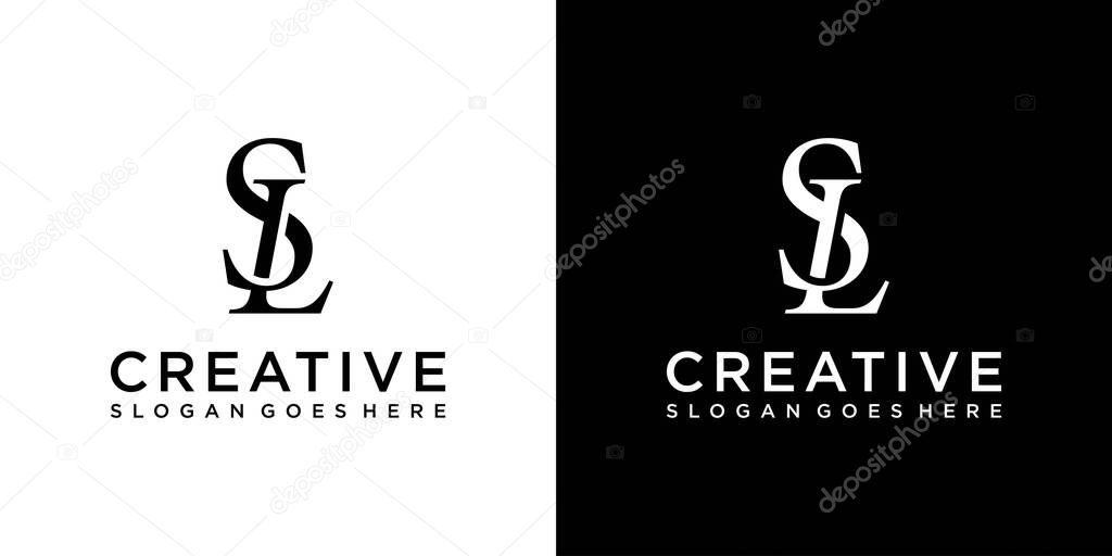 SL or LS initial letter logo design vector
