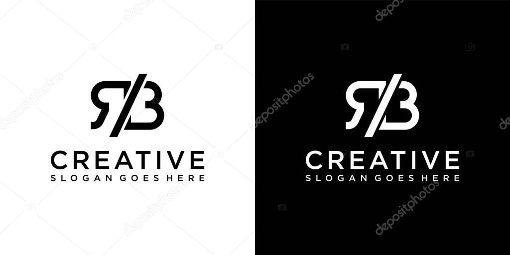 RB or BR initial letter logo design vector