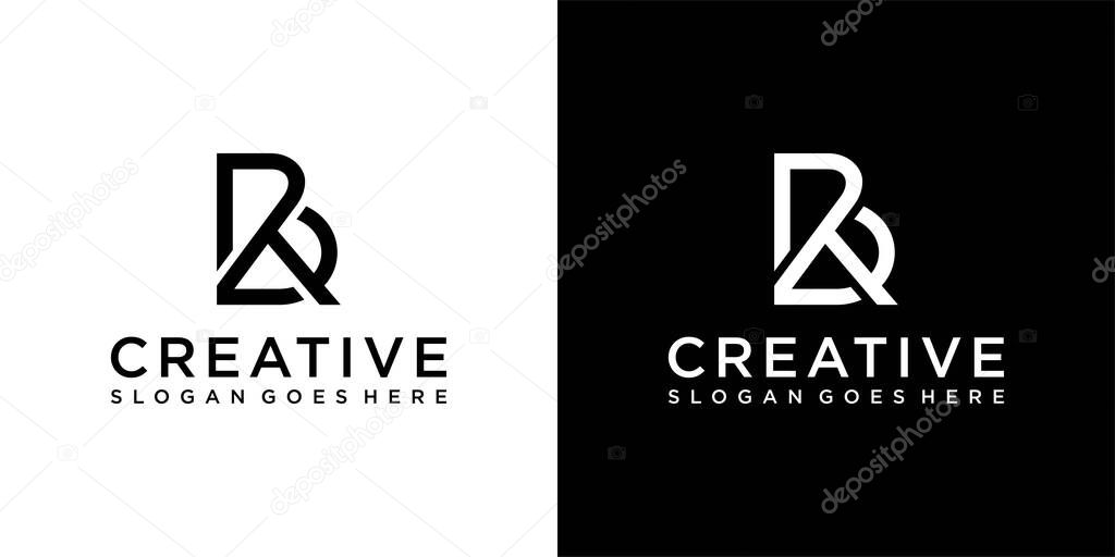 RB or BR initial letter logo design vector