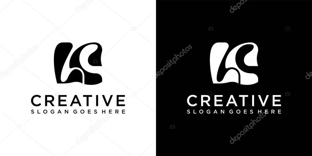 LC or CL initial letter logo design vector