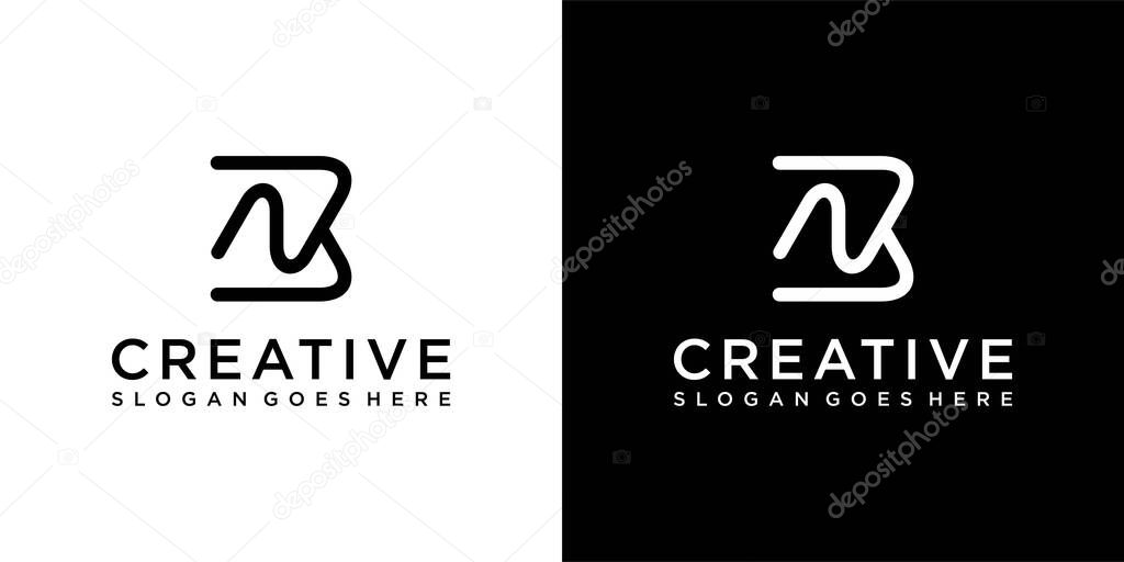 NB or BN initial letter logo design vector template