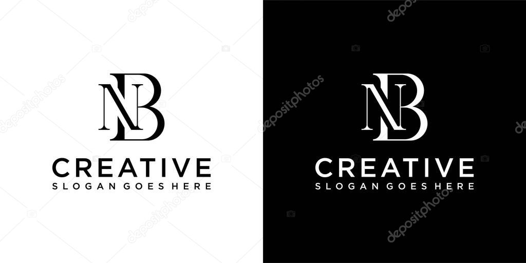 NB or BN initial letter logo design vector template