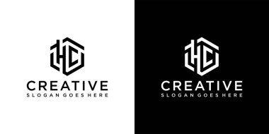 HC or CH letter logo design vector construction clipart svg vector 