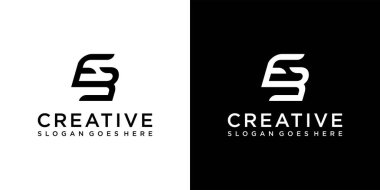 EB or BE initial letter logo design vector