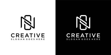 NS veya SN ilk harf logo tasarım vektörü kavramı
