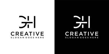 GH veya HG ilk harf logo tasarım vektörü