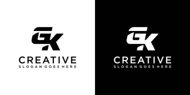 GK veya KG ilk harf logo tasarım vektör şablonu