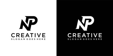NP or PN initial letter logo design vector
