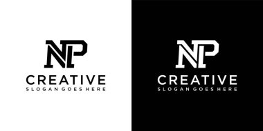 NP or PN initial letter logo design vector