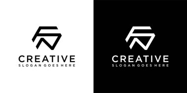 FN veya NF ilk harf logo tasarım vektörü