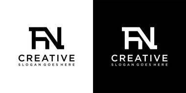 FN veya NF ilk harf logo tasarım vektörü