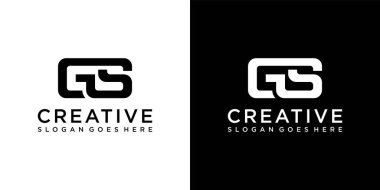 GS veya SG ilk harf logo tasarım vektörü